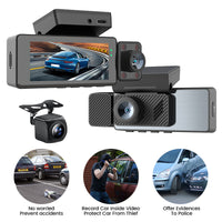 Three-record Wifi Interconnection 4K HD Night Vision Driving Recorder