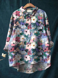 Animal Print Hawaiian Long Sleeved Shirt