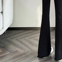 Women's Skinny Jeans Winter Fleece-lined Frayed Edges