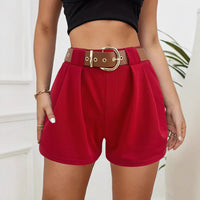 Simple Outdoor High Waist Lace Pleated Loose Casual Shorts