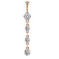 Amazon's New Product Exquisite Zircon Belly Button Ring Stainless Steel