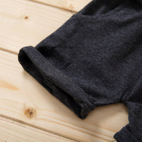 Baby Boy Brown Non-hooded Solid Color Pullover Blouse And Pants