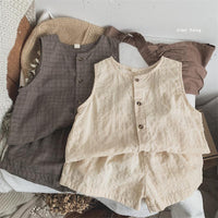 Children's Baby Girl Sleeveless Tank Top Shorts Suit