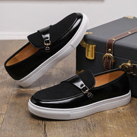 Men's Leather Shoes Horsebit Buckle Slip-on