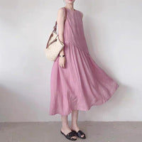Plus-size Loose-fitting Breathable Sleeveless Dress