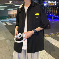 Summer Thin Breasted Short Sleeve Loose All-match Trendy Ins Hong Kong Style