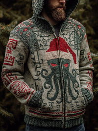 Christmas 3D Digital-Print Casual Zip-Up Hoodie