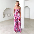 Printing Shoulder Girdle Hollow Out Tied Jumpsuit