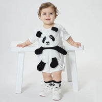 Leisure Short Sleeved Jumpsuit Three-dimensional Panda