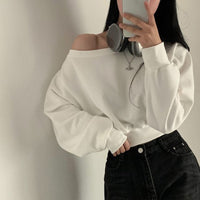 Thin Bottoming Shirt Off-shoulder Loose Casual Top