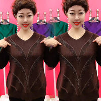 Base Shirt Mom Wear Casual Loose Elastic Slimming Youthful-looking