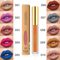Diamond Pearl Magic Color Shiny Matte Metal Lip Gloss Lipstick