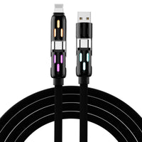 Expansion Adapter Real Silicone Data Four-in-one Car Charging Cable