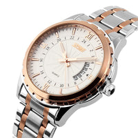 Men's Steel Belt Business Waterproof Calendar Quartz Watch