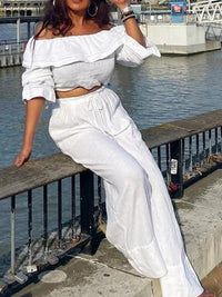 Fashionable Casual Slim-fit Wide-leg Pants Set