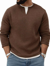 Mens FallWinter Two-Piece Crew-Neck Long-Sleeve Top