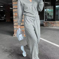 Casual And Comfortable Jacket Cardigan And Sweatpants Set