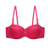 Women's Solid Color Lace Thin Half Cup Bra Push Up Shaping