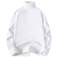Knitted Sweater Men Soft Skin-friendly Casual Warm High-neck Sweater