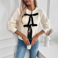 Knitted Cardigan Women's Lace-up Twist Simple Sweater