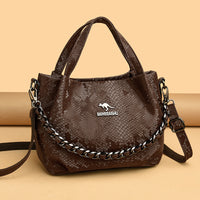 Niche Chain Versatile Genuine Leather Pleated Shoulder Bag