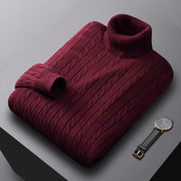 Men's Turtleneck Sweater Fleece-lined Thickened