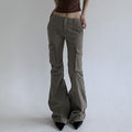 Loose Leisure Workwear Pocket Slimming Low Waist Straight-leg Pants Women