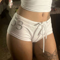 Tight-fitting Hot Pants With A Low Waist And Rhinestone Detailingperfect For Summer
