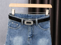 Irregular Patchwork Denim Skirt For Women