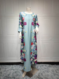 Muslim Robe Affordable Luxury Fashion Rhinestone Positioning Printing Arabic Ladies Dress