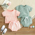 Summer New Short Sleeve Large Pocket Sweatshirt Shorts Suit