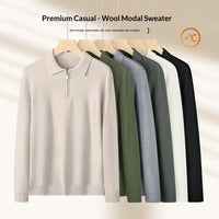 Wool Modal Sweater Men's Zip-Up Top
