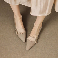 French-style Vintage Pointed-toe Low-cut Womens Flats