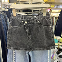 Slim Fit Slimming Versatile High Waist Simple Hot Girl Denim Skirt