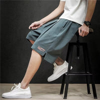 Summer Sports Casual Outdoor Thin Cotton And Linen Loose Plus Size Men's Fifth Pants Pieces