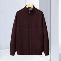 Stand Collar Sweater Coat For Men Fleece Jacket