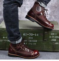 Men's Retro Outdoor Casual High Top Leather Shoes