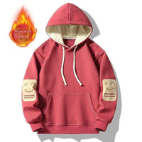 Mens Cotton Hoodie With Fleece Lining Loose Fit For Teens