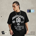 Graffiti Short-sleeve Vintage Distressed Washed Loose-fit T-shirt