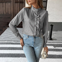 Holiday Casual Striped Stringy Selvedge Shirt Women's Clothing