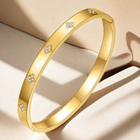Fashionable Diamond-Encrusted Women's Titanium Steel Bracelet