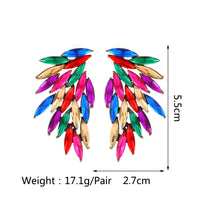Multicolor Paved Rhinestone Angel Wing Stud Earrings Women Boho Statement Vacation Party Daily Wear Accessories