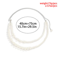 Trendy Bikini Size Beads Chain Multilayer  Pearls