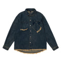 Style Personalized Pocket Design Frayed Cat Beard Shirt Jacket