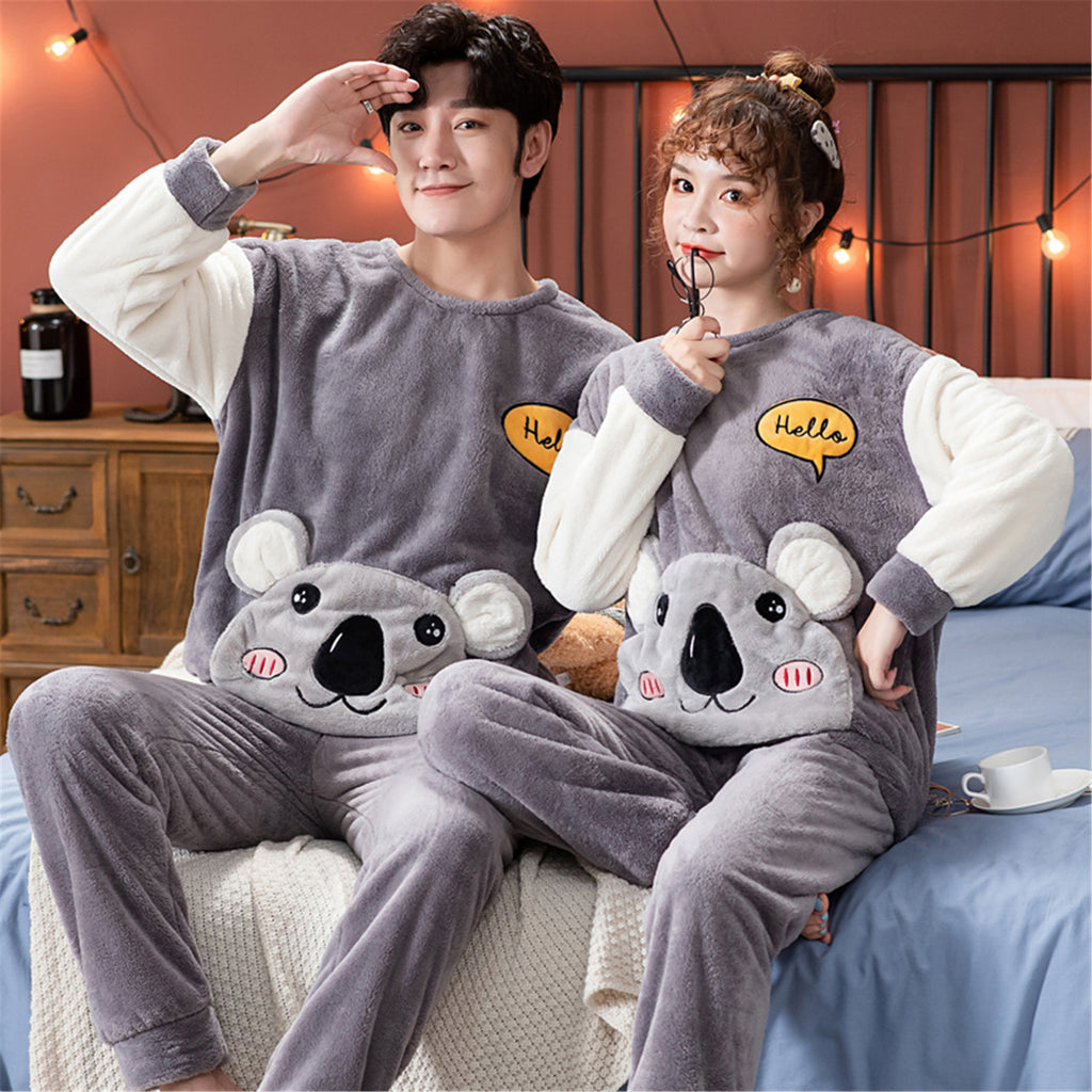 Velvet Couple Pajamas Korean Style Thickened Warmth