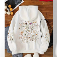 Women's Colorful Flower Print Sweatshirt Sweater