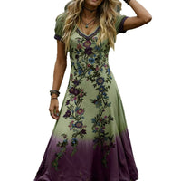 Womens Retro Elegant Ombre Dress