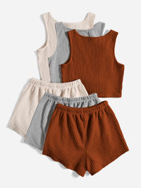 Fashion Casual Two-piece Three-piece Summer Shorts Vest Suit