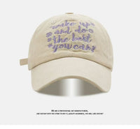All-match Retro Face-looking Small Letters Soft Top Washed Sun-proof Baseball Cap For Men