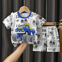 Children's Summer Pure Cotton Thin Short Sleeve Suit